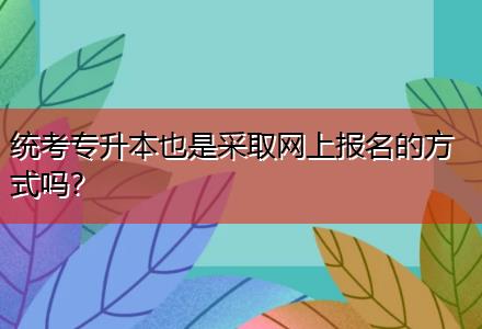 統(tǒng)考專升本也是采取網(wǎng)上報(bào)名的方式嗎？