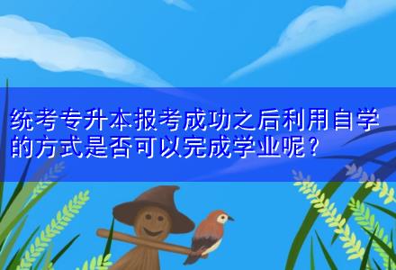 統(tǒng)考專升本報(bào)考成功之后利用自學(xué)的方式是否可以完成學(xué)業(yè)呢？