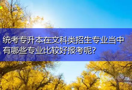 統(tǒng)考專升本在文科類招生專業(yè)當(dāng)中有哪些專業(yè)比較好報(bào)考呢？
