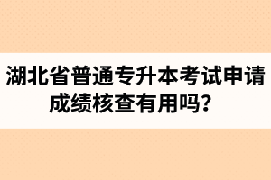 湖北省普通專升本考試申請成績核查有用嗎？申請步驟有哪些？