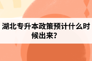 湖北專升本政策預(yù)計(jì)什么時(shí)候出來？報(bào)名前需要做好哪些事情？