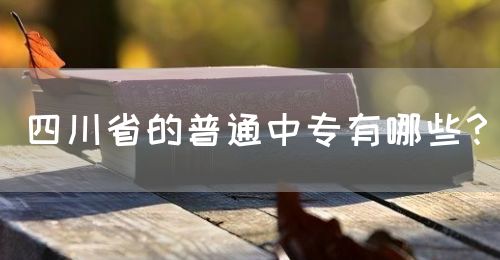四川省的普通中專有哪些？(圖1)