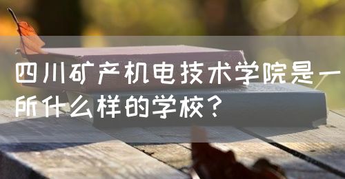 四川礦產機電技術學院是一所什么樣的學校？(圖1)