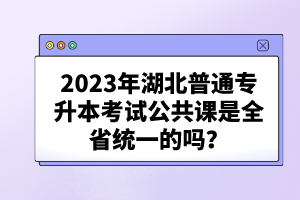 2023年湖北普通專(zhuān)升本考試公共課是全省統(tǒng)一的嗎？