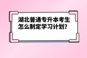 湖北普通專升本考生怎么制定學習計劃？