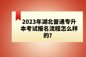 2023年湖北普通專升本考試報(bào)名流程怎么樣的？
