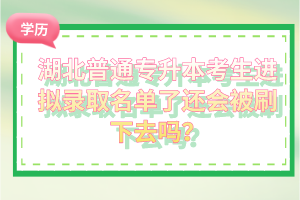 湖北普通專升本考生進(jìn)擬錄取名單了還會(huì)被刷下去嗎？