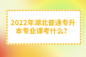 2022年湖北普通專升本專業(yè)課考什么？
