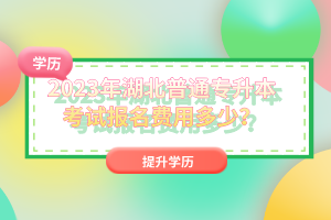 2023年湖北普通專升本考試報名費用多少？