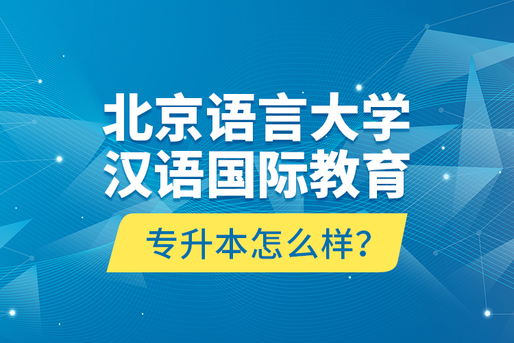 北京語(yǔ)言大學(xué)漢語(yǔ)國(guó)際教育專升本怎么樣？