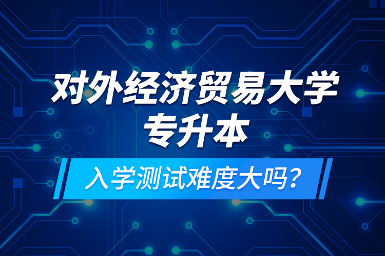 對外經(jīng)濟貿易大學專升本入學測試難度大嗎？