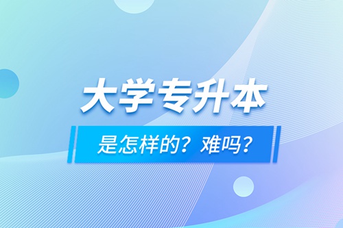 大學(xué)專升本是怎樣的？難嗎？