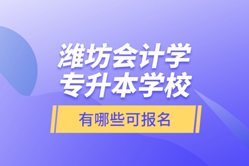 濰坊會計學(xué)專升本學(xué)校有哪些可報名？