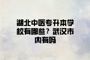 武漢有可以報(bào)中醫(yī)類專業(yè)的湖北普通專升本學(xué)校嗎？