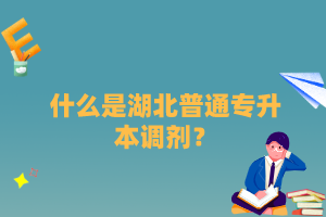 什么是湖北普通專升本調(diào)劑？