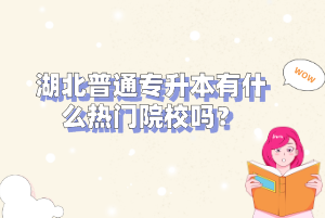 湖北普通專升本有什么熱門院校嗎？